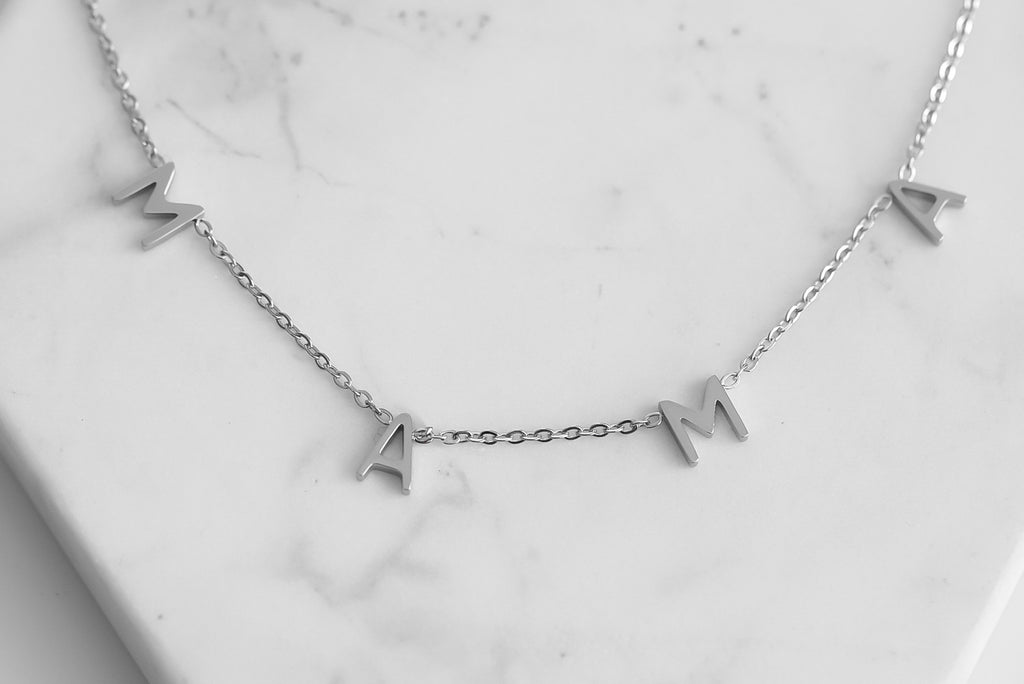 Mama Collection - Silver Letter Necklace