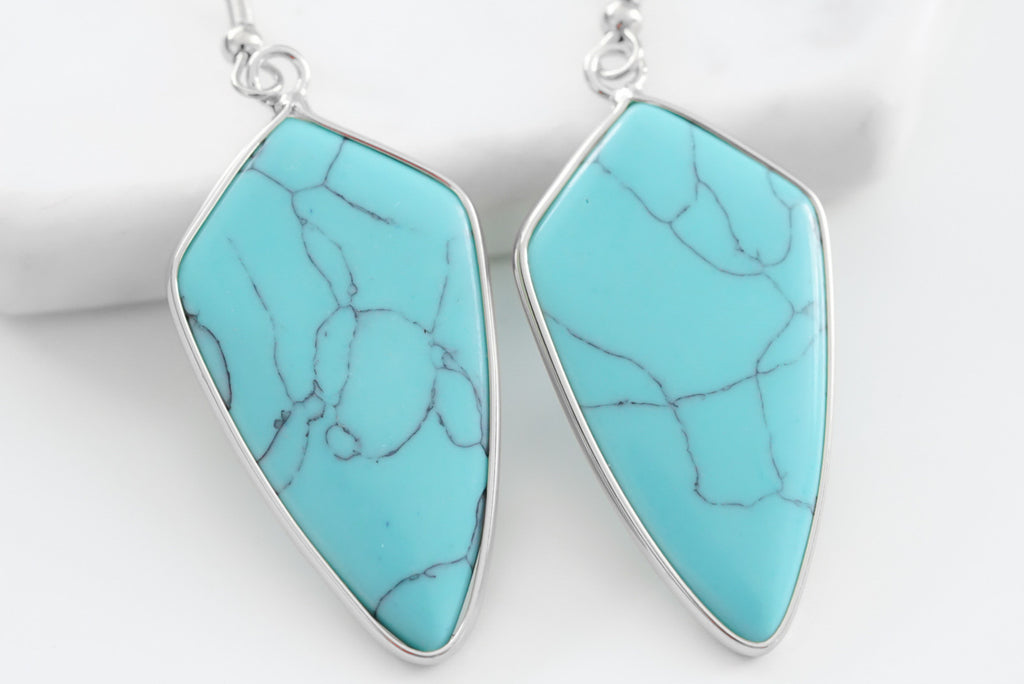 Maxi Collection - Silver Turquoise Earrings