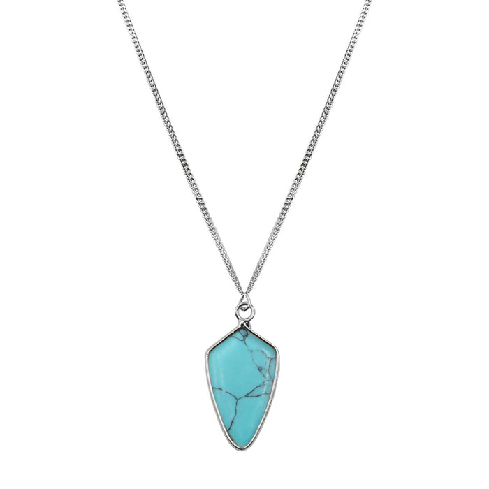 Maxi Collection - Silver Turquoise Necklace (Wholesale)
