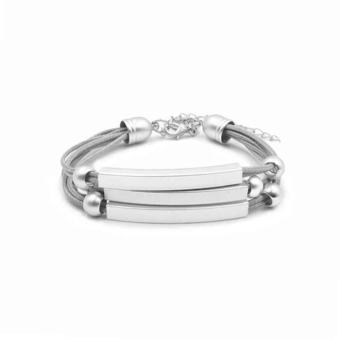 Metallic Collection - Silver Slate Bracelet (Wholesale)