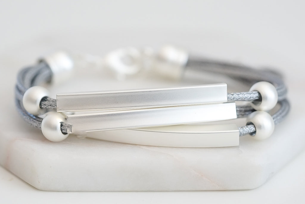 Metallic Collection - Silver Slate Bracelet
