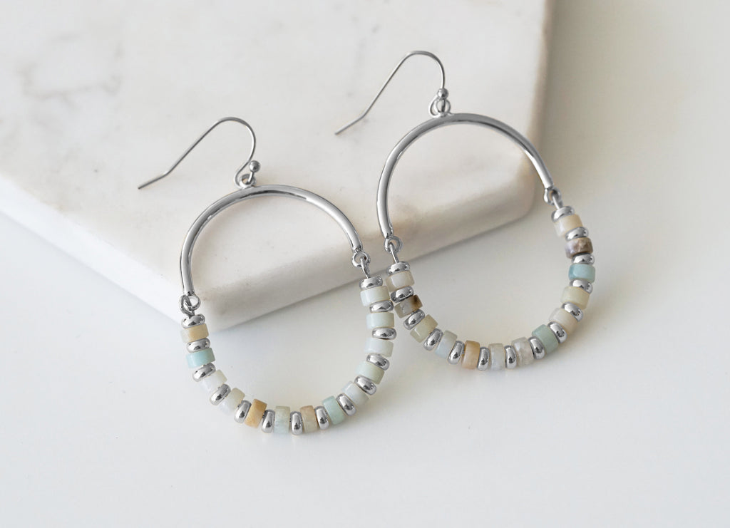 Naomi Collection - Silver Solar Earrings