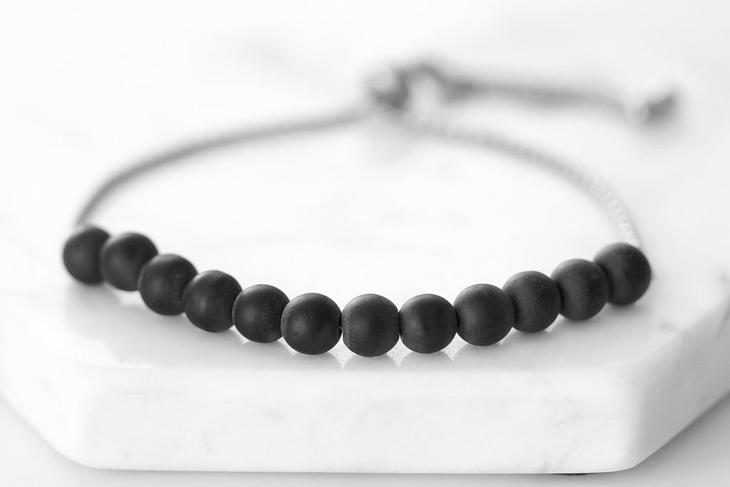 Nixie Collection - Silver Coal Bracelet 6mm