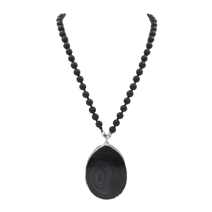 Onyx Collection - Silver Coal Necklace (Wholesale)