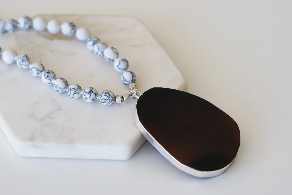 Onyx Collection - Silver Pepper Necklace