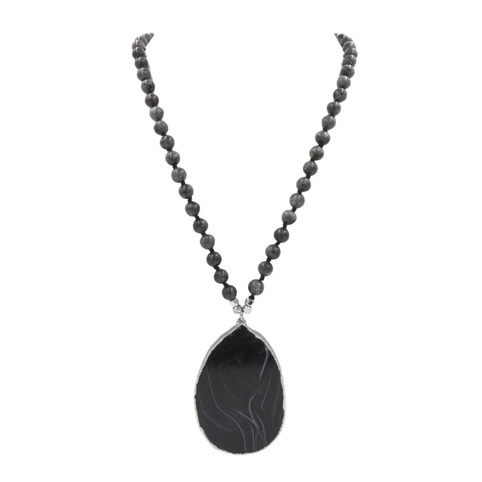 Onyx Collection - Silver Slade Necklace (Wholesale)