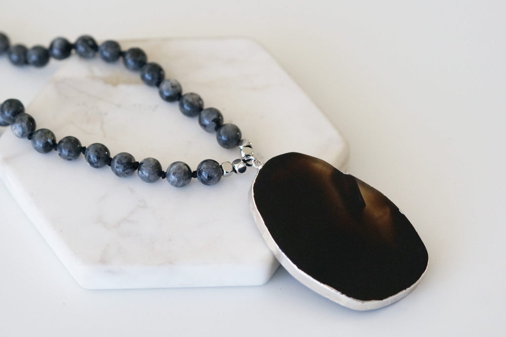 Onyx Collection - Silver Slade Necklace