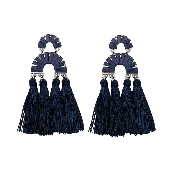 Pavlova Collection - Silver Navy Earrings