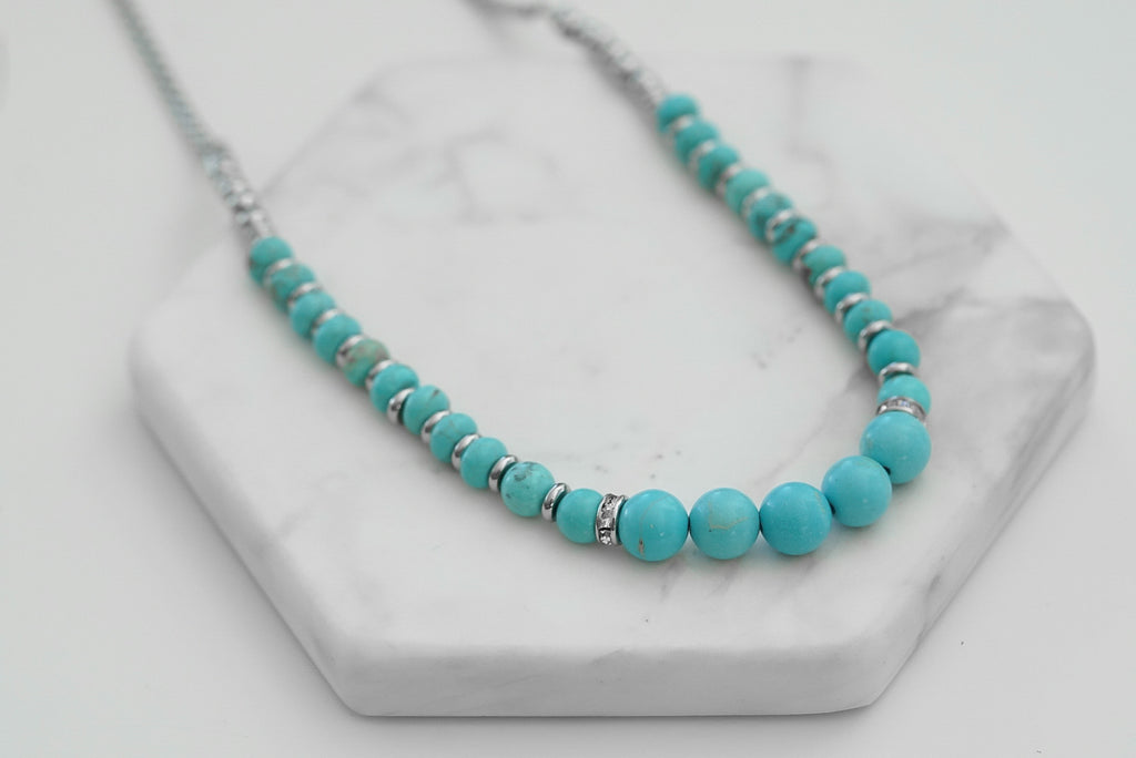 Phoebe Collection - Silver Turquoise Necklace