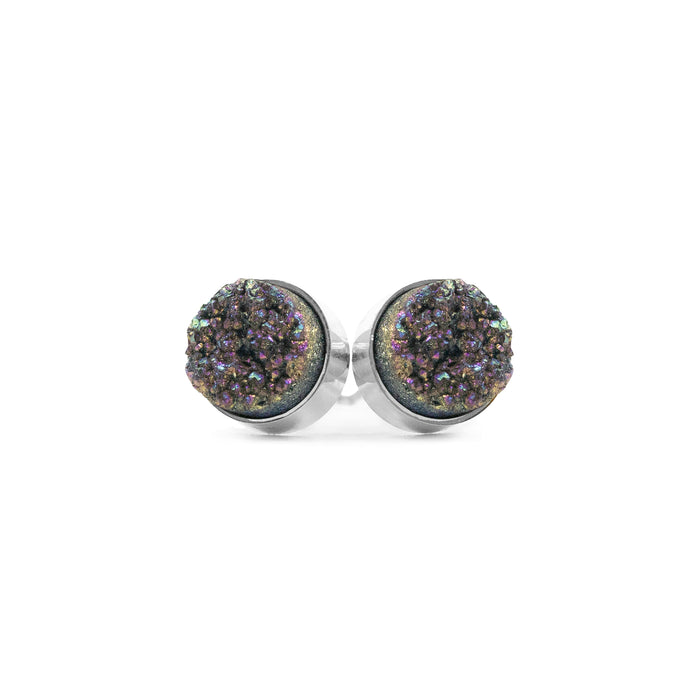 Regal Collection - Silver Elara Cosmic Quartz Stud Earrings