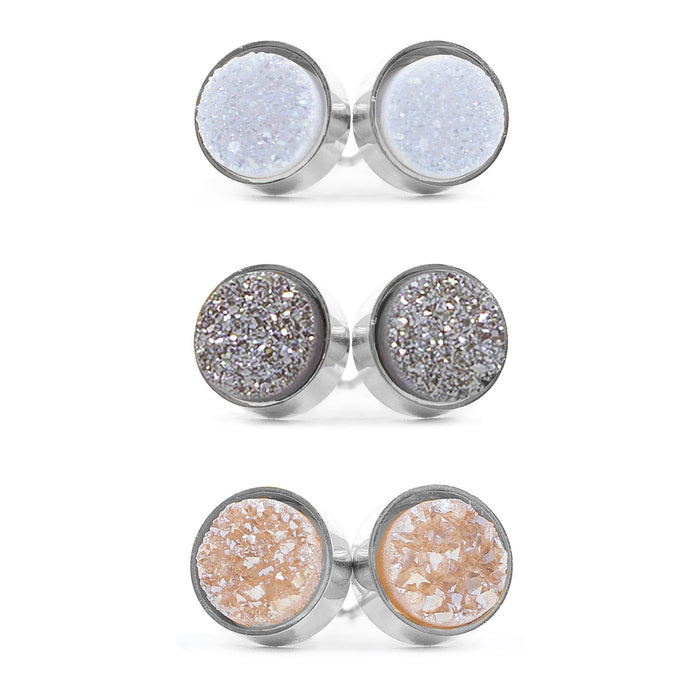 Regal Collection - Silver Quartz Stud Earring Set (Ambassador)
