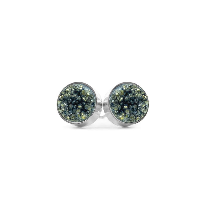 Regal Collection - Silver Venus Cosmic Quartz Stud Earrings (Wholesale)