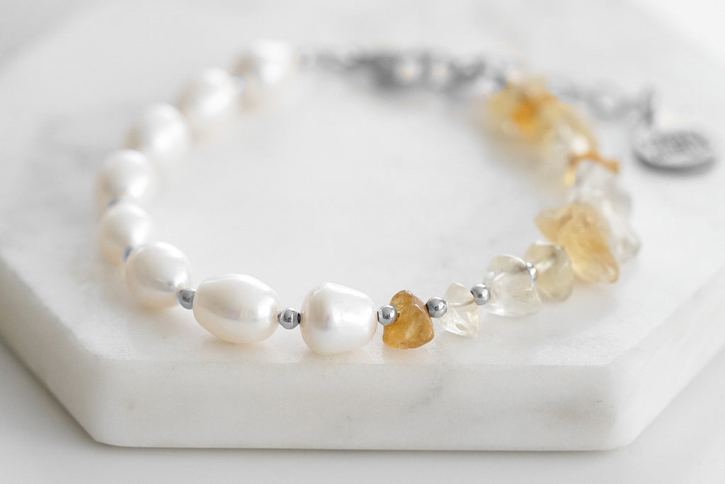 Seaside Collection - Silver Amber Bracelet