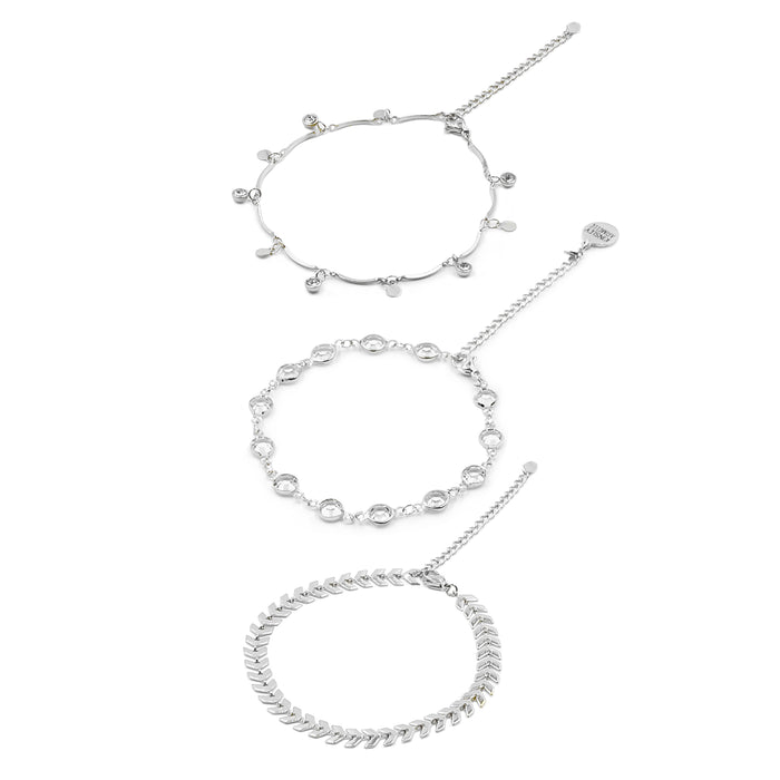 Goddess Collection - Silver Camilla Anklet Set (Wholesale)