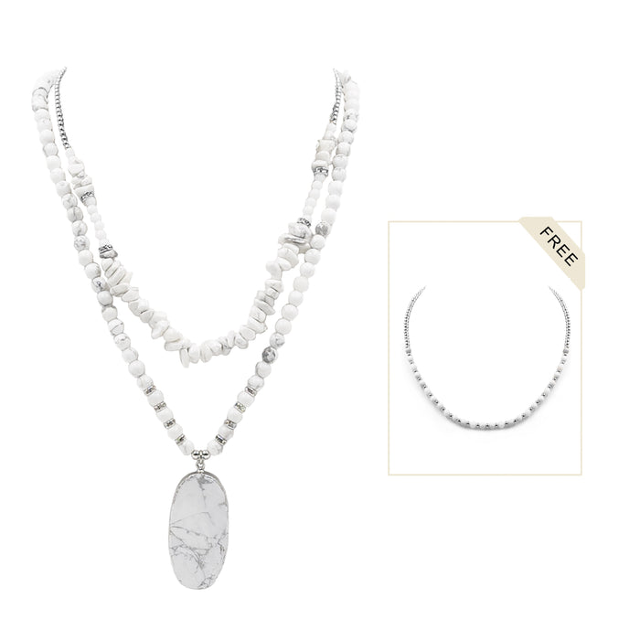 Silver Hailstone Necklace Set (Wholesale)