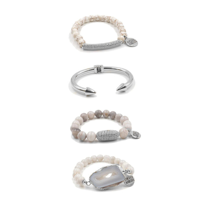 Silver Linen Bracelet Stack (Wholesale)
