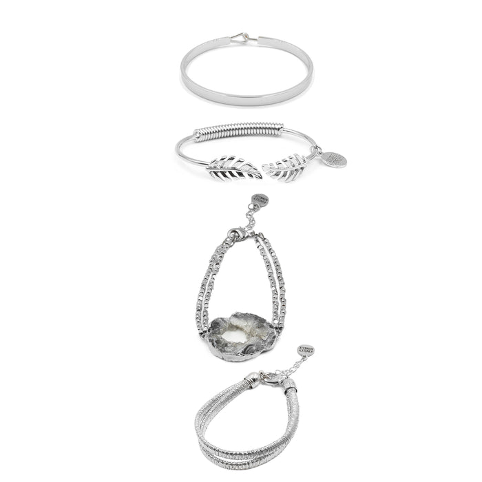 Silver Milan Bracelet Stack (Wholesale)