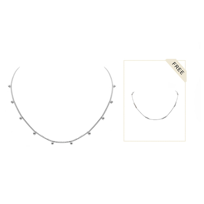 Silver Raisa Necklace Set (Wholesale)