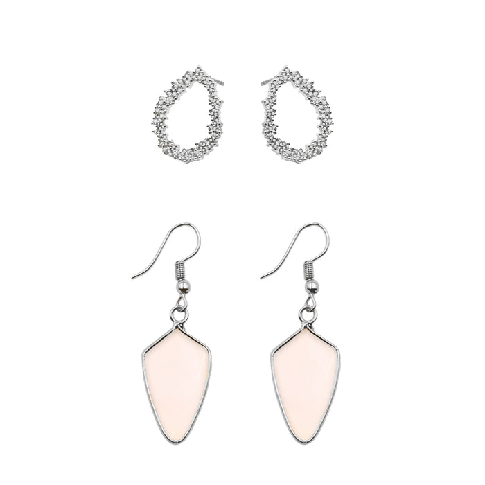Silver Rosea Earrings Set (Wholesale)