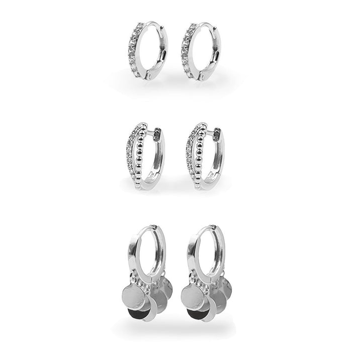 Silver Thalia Earrings Set (Wholesale)