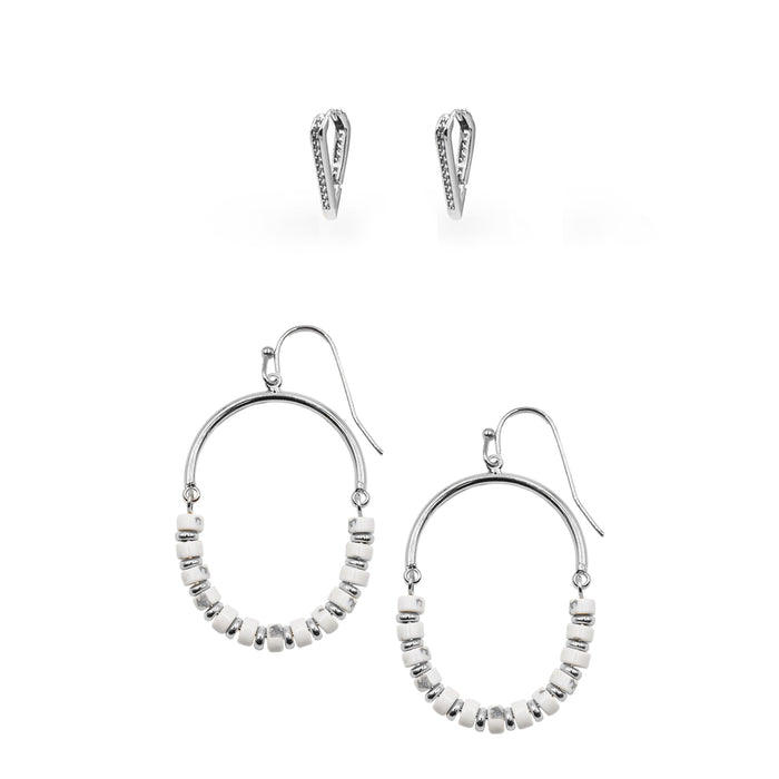 Silver Xenia Earrings Set (Wholesale)