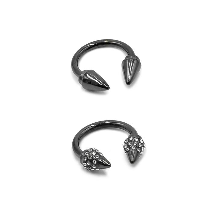 Spike Collection - Black Ring Set (Wholesale)