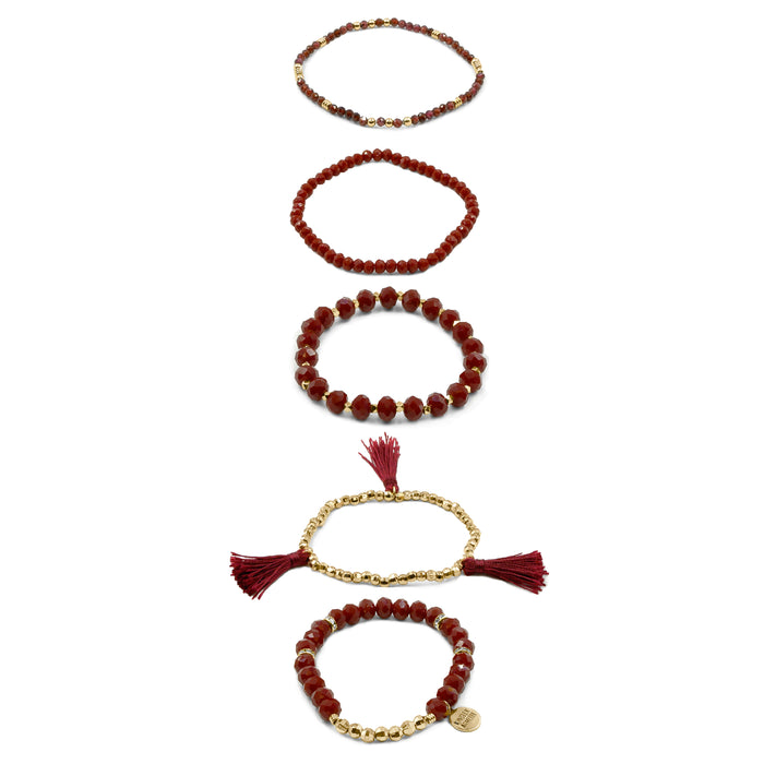 Stacked Collection - Maroon Bracelet Set (Ambassador)