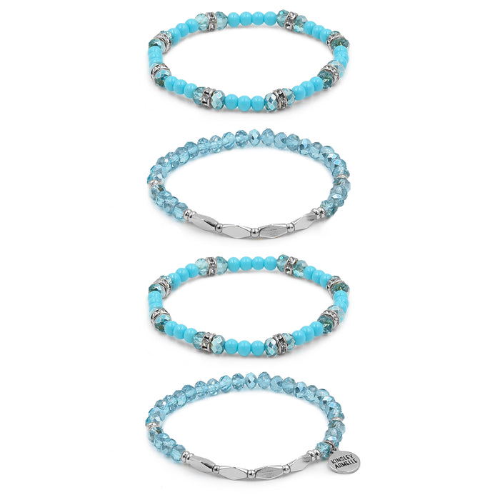 Stacked Collection - Silver Azure Bracelet Set