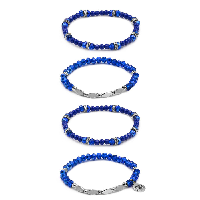 Stacked Collection - Silver Ondine Blue Bracelet Set