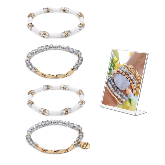 Stacked Collection - Crystal Glass Bracelet Set (Wholesale)