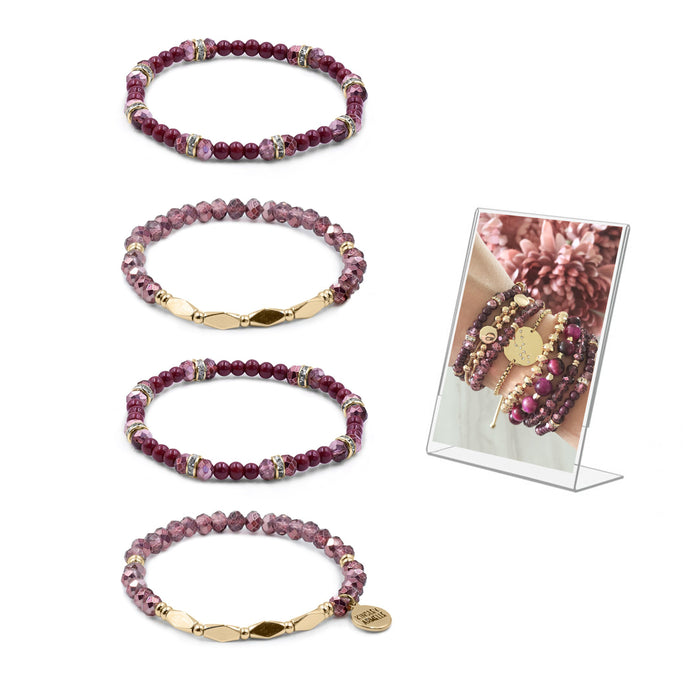 Stacked Collection - Raspberry Wine Bracelet Set (Wholesale)