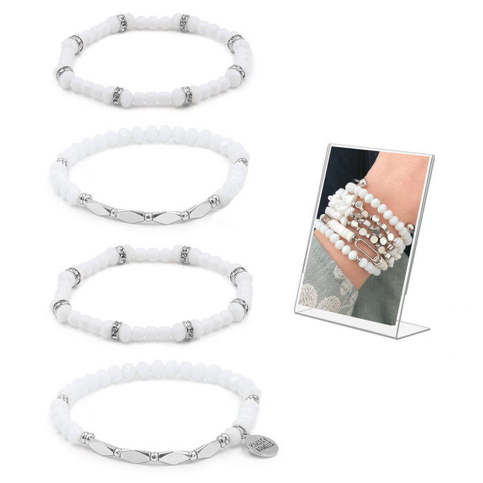 Stacked Collection - Silver Ashen Bracelet Set (Wholesale)