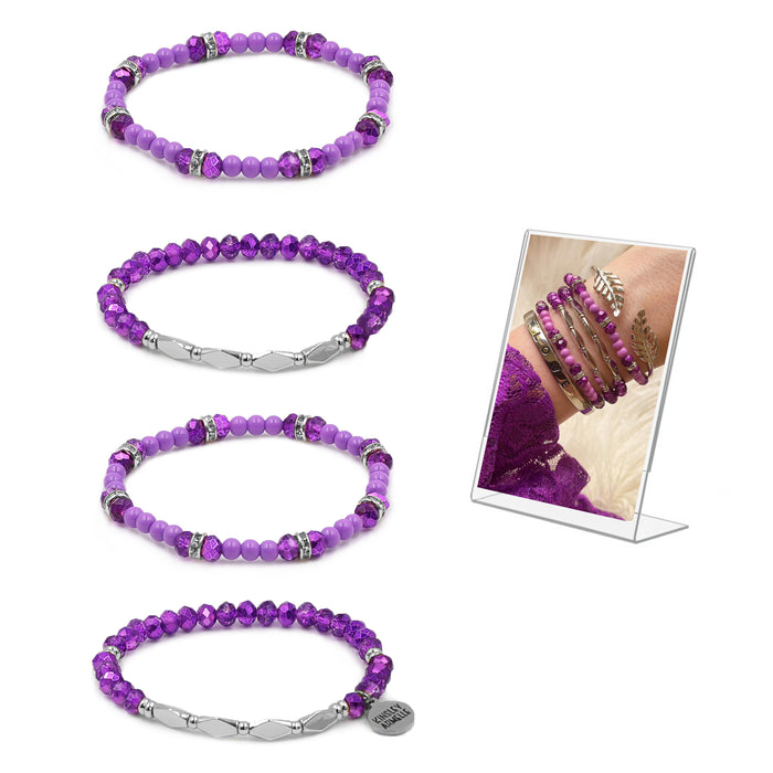 Stacked Collection - Silver Aster Bracelet Set (Wholesale)