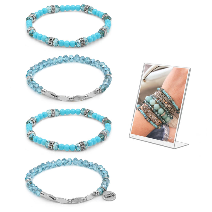 Stacked Collection - Silver Azure Bracelet Set (Wholesale)
