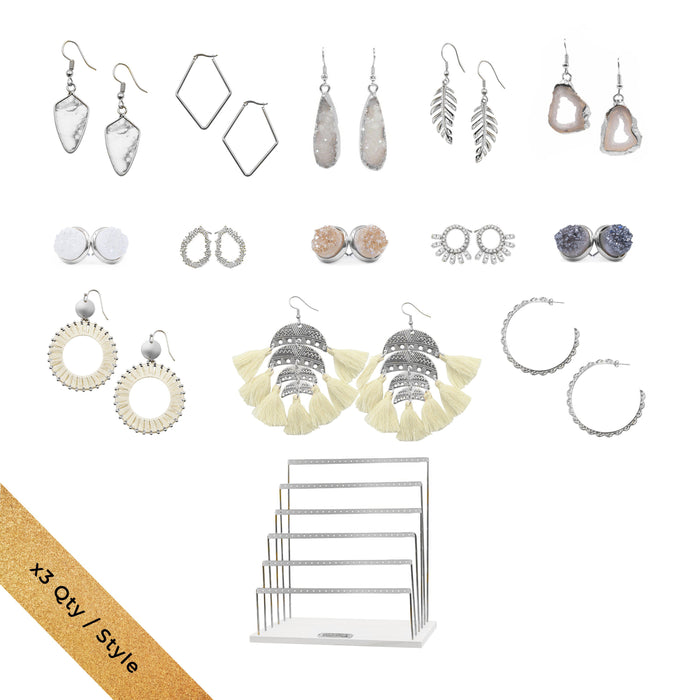 Starter Staple Silver Earrings Wholesale Kit