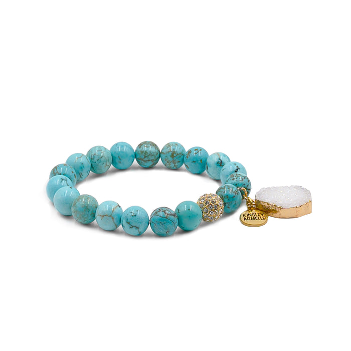 Stone Collection - Aqua Marine Drop Bracelet (Wholesale)