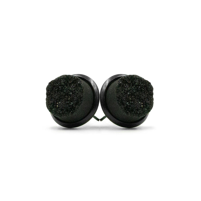 Stone Collection - Black Raven Quartz Stud Earrings (Wholesale)