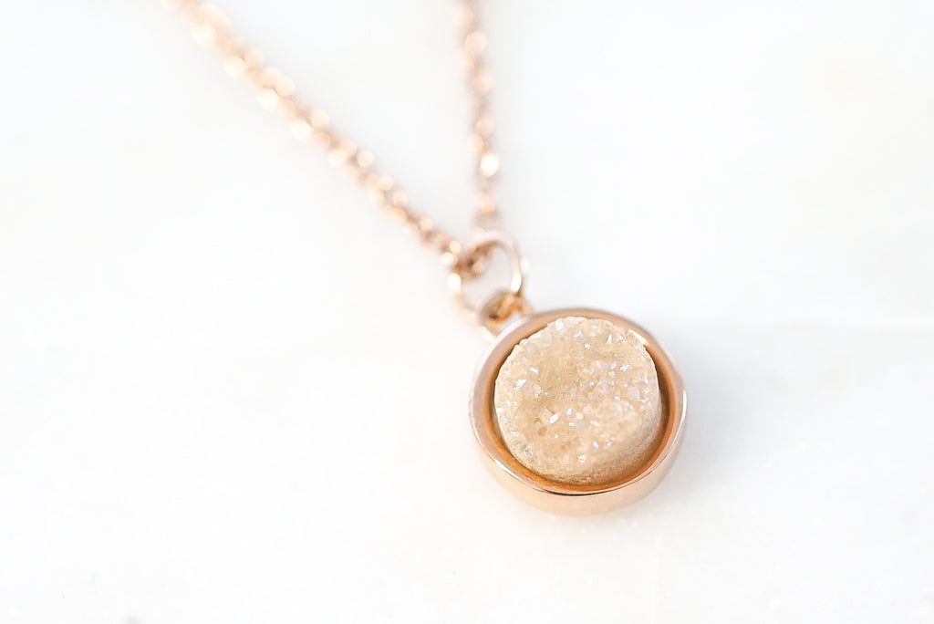 Stone Collection - Rose Gold Amber Necklace