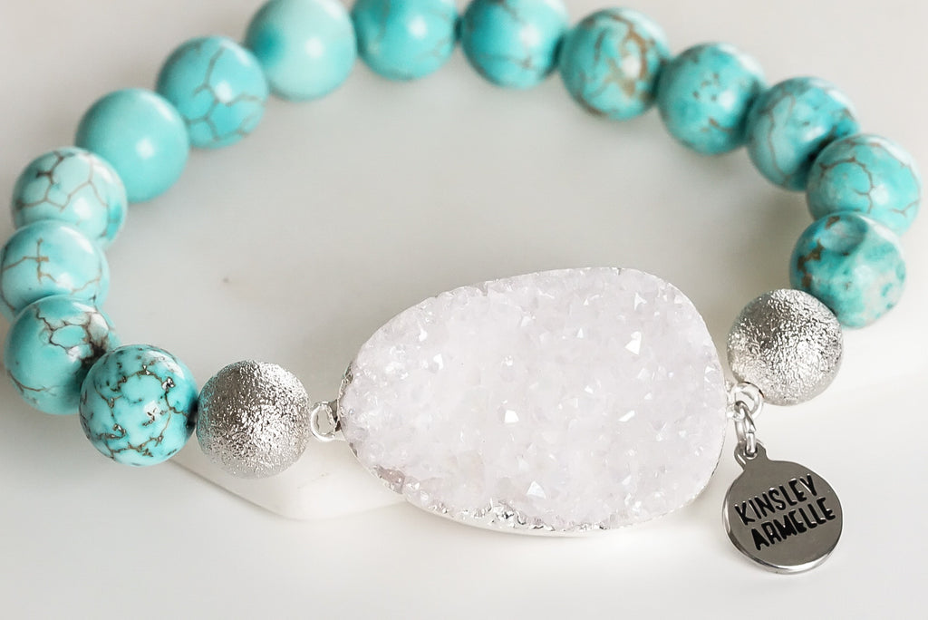 Stone Collection - Silver Aqua Marine Bracelet