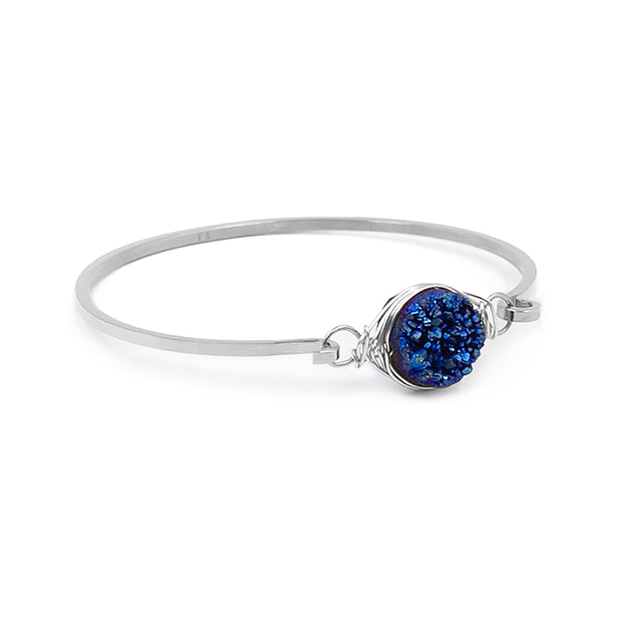 Stone Collection - Silver Ondine Blue Bracelet (Wholesale)