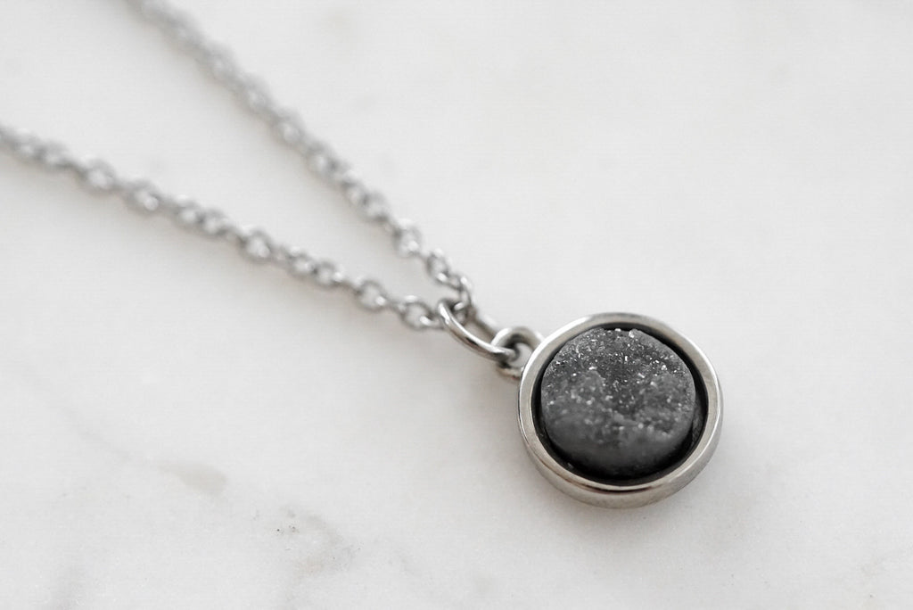 Stone Collection - Silver Stormy Necklace