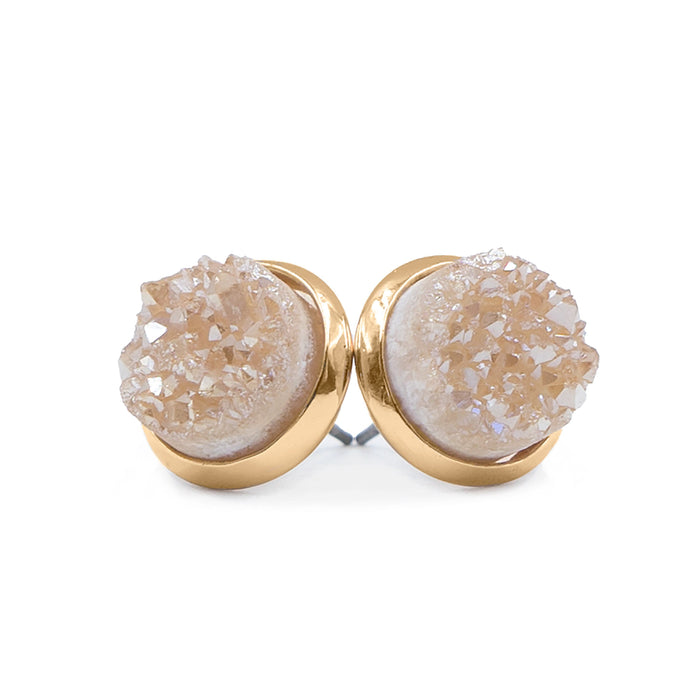 Stone Collection - Amber Quartz Stud Earrings