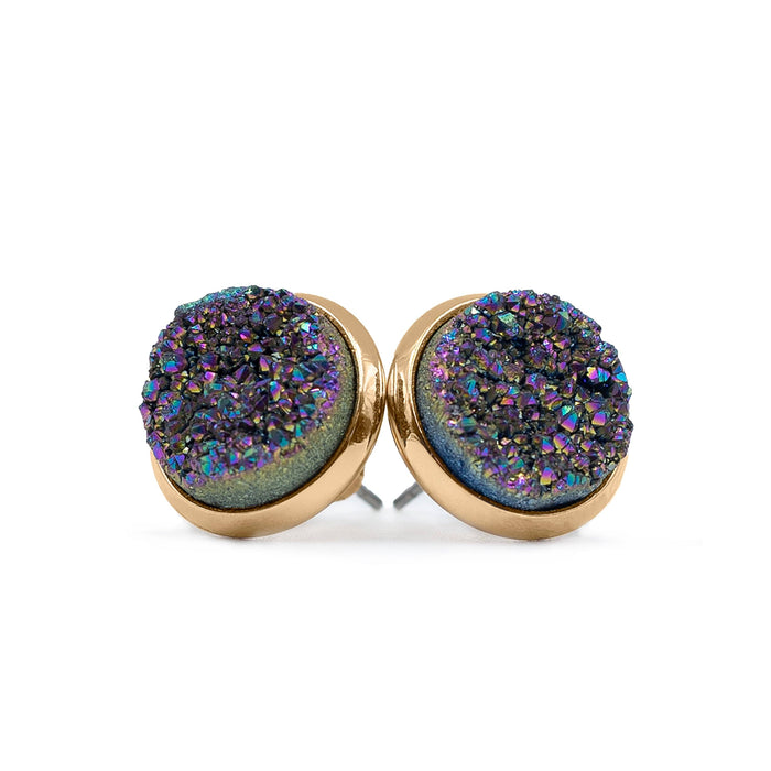 Stone Collection - Elara Cosmic Quartz Stud Earrings (Wholesale)