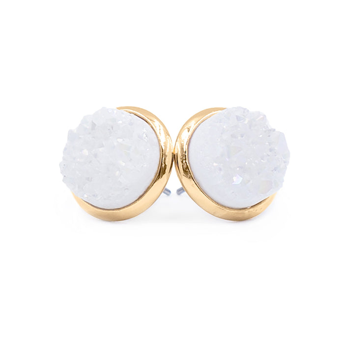 Stone Collection - Pearl Quartz Stud Earrings (Wholesale)