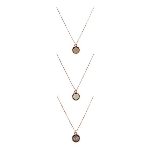 Stone Collection - Rose Gold Quartz Necklace Set (Wholesale)