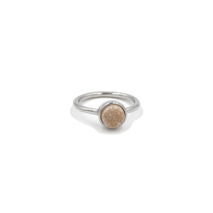 Stone Collection - Silver Amber Quartz Ring (Wholesale)
