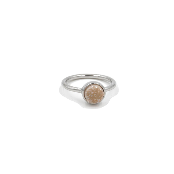 Stone Collection - Silver Amber Quartz Ring