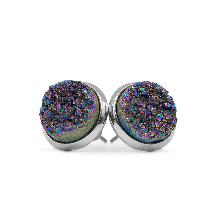 Stone Collection - Silver Elara Cosmic Quartz Stud Earrings (Ambassador)