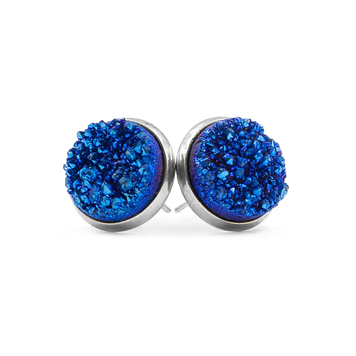 Stone Collection - Silver Ondine Blue Quartz Stud Earrings (Ambassador)