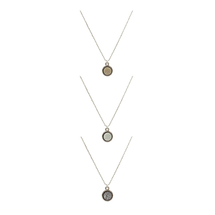 Stone Collection - Silver Quartz Necklace Set